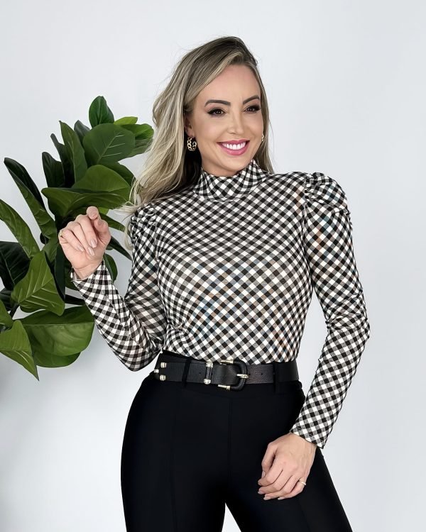 Blusa Manga Longa Preto e Branco